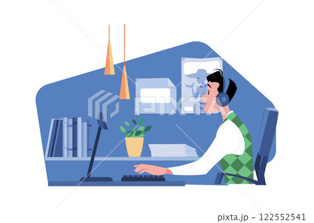 Copywriter Is Writing For A Magazine Copywriter Is Writing For A Magazine 122552541