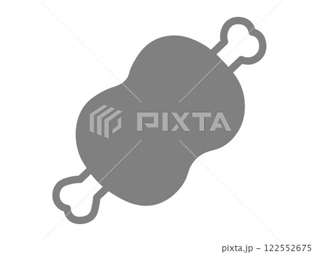 骨付き肉のアイコン（シルエット） 122552675