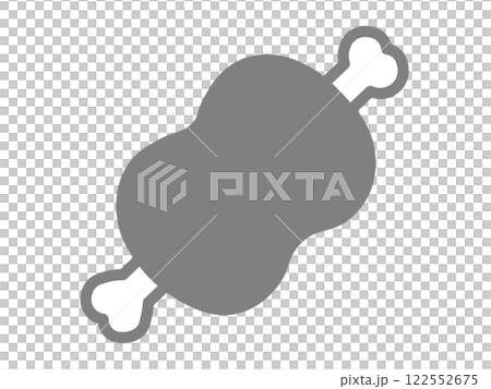 骨付き肉のアイコン（シルエット） 122552675