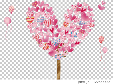 Watercolor Heart Tree 122553322