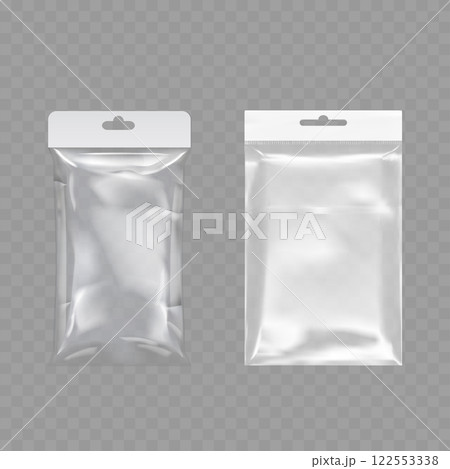 Transparent Plastic Packaging Mockup Set Vector 122553338