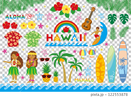 夏威夷插圖集可愛 122553878