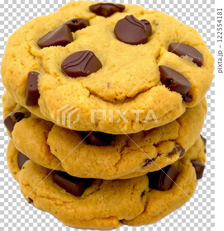 重なったチョコチップクッキー 122554181