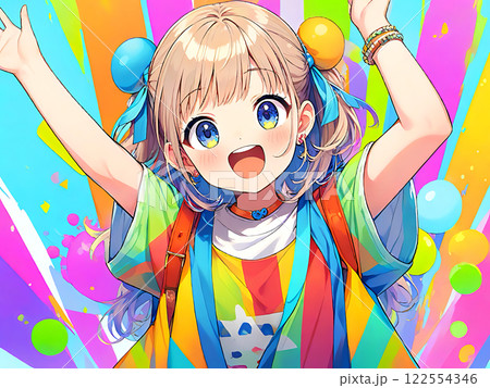 アニメ・漫画風の女性・女の子のイラスト素材 アニメ・漫画風の女性・女の子のイラスト素材 122554346