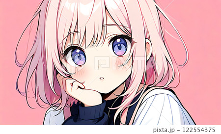 アニメ・漫画風の女性・女の子のイラスト素材 122554375