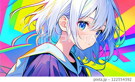 アニメ・漫画風の女性・女の子のイラスト素材 122554392