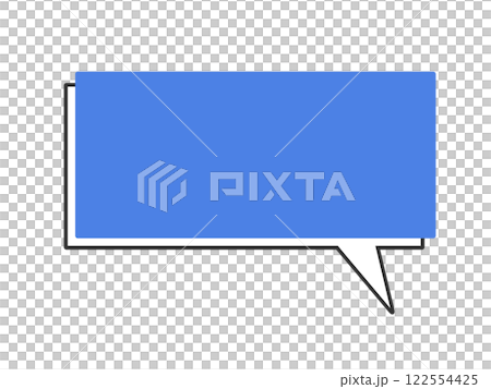 藍色對話氣泡圖示 水平強調註釋框 藍色對話氣泡圖示 水平強調註釋框 122554425