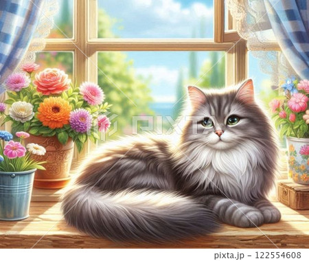 かわいい猫のイラスト 122554608