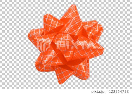 red ribbon on isolated on transparent background. 122554738