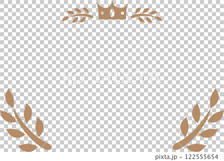 棕色皇冠和葉子獎式框架 棕色皇冠和葉子獎式框架 122555654