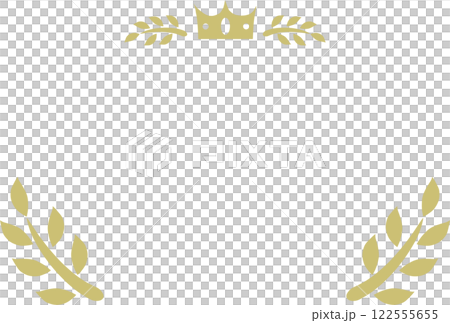 米色皇冠和葉子獎狀框架 122555655