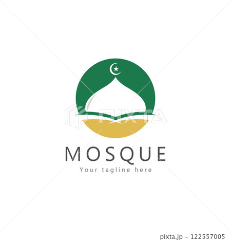 mosque logo template design vector  emblem  concept design  creative symbol  icon 122557005