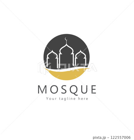 mosque logo template design vector  emblem  concept design  creative symbol  icon 122557006
