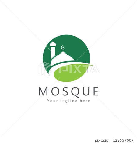 mosque logo template design vector  emblem  concept design  creative symbol  icon 122557007