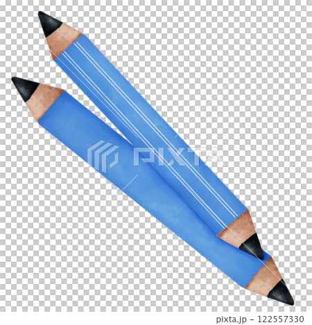 blue pencil isolated on white background 122557330