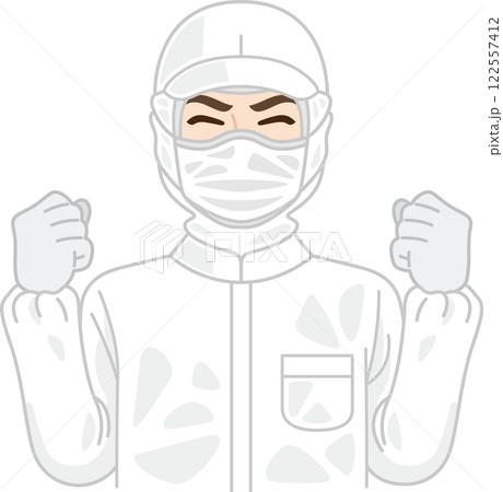 やる気のクリーンルームの男性作業員 122557412