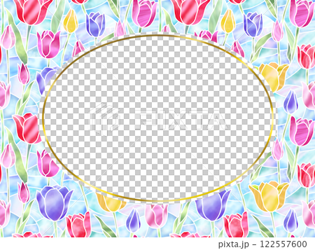 鬱金香無縫圖案 A-6 122557600