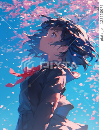 桜　エモい画像　桜吹雪　春　 122558072