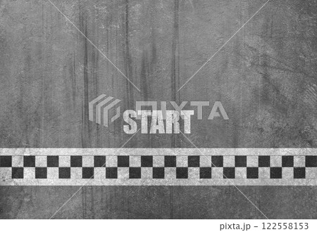 3D Rendering Start line racing texture background top view 3D Rendering Start line racing texture background top view 122558153