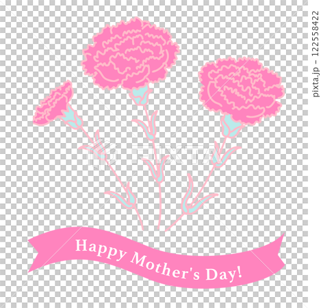 [母親節] 康乃馨與母親節快樂絲帶 122558422