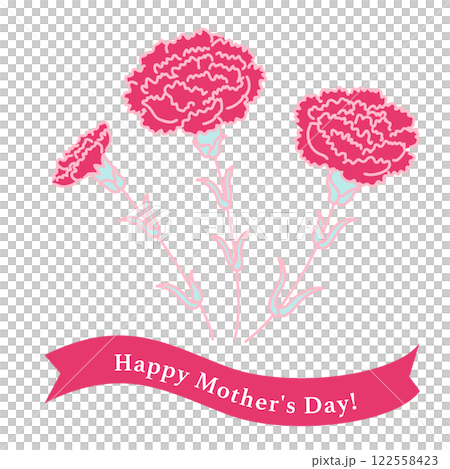 [母親節] 康乃馨與母親節快樂絲帶 122558423