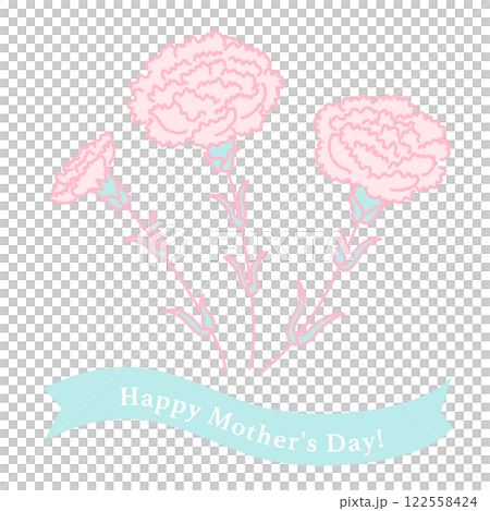 [母親節] 康乃馨與母親節快樂絲帶 122558424