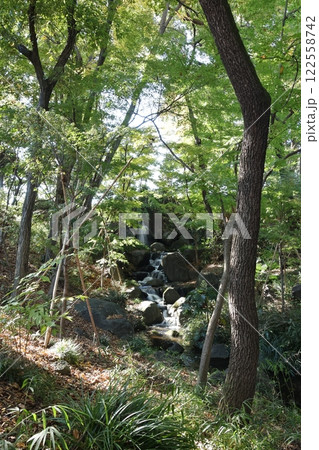 東京都千代田区北の丸公園の滝の風景 122558742