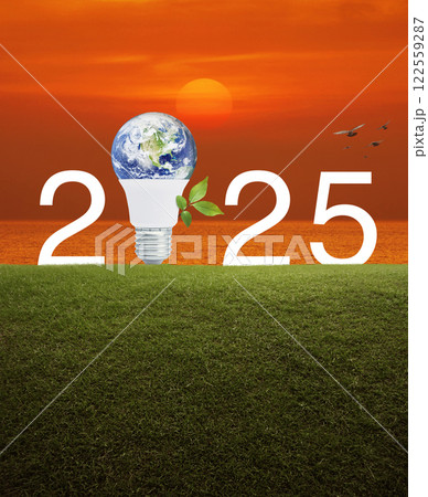 Happy new year 2025 ecology saving power and energy concept, Elements of this image furnished by NASA Happy new year 2025 ecology saving power and energy concept, Elements of this image furnished by NASA 122559287
