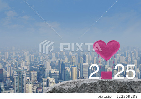 Happy new year and Valentines day 2025 concept 122559288