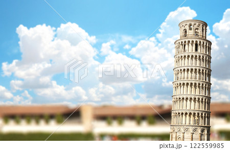 Horizontal banner with Leaning Tower of Pisa, Piazza dei Miracoli, Pisa, Tuscany, Italy. Summer vacation, travel, trip abroad on vacation, sightsee, cruises and tours concept Horizontal banner with Leaning Tower of Pisa, Piazza dei Miracoli, Pisa, Tuscany, Italy. Summer vacation, travel, trip abroad on vacation, sightsee, cruises and tours concept 122559985