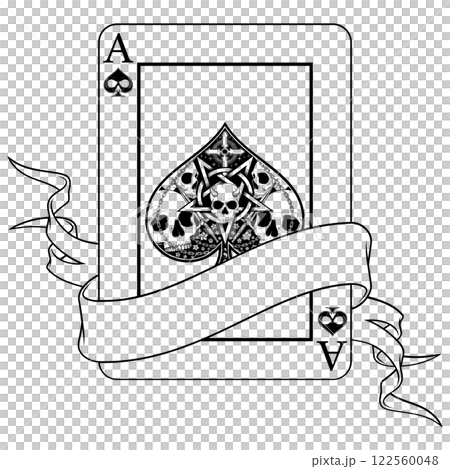 Halloween style poker cards with ribbons Halloween style poker cards with ribbons 122560048