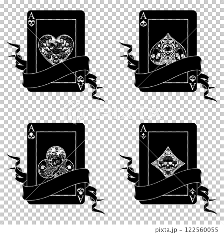Halloween style poker cards with ribbons 122560055