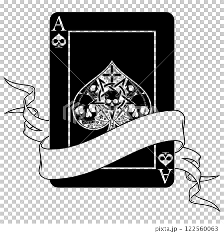 Halloween style poker cards with ribbons 122560063