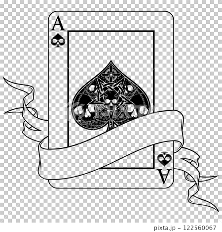 Halloween style poker cards with ribbons Halloween style poker cards with ribbons 122560067