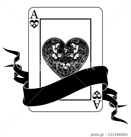 Halloween style poker cards with ribbons Halloween style poker cards with ribbons 122560083