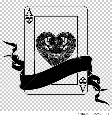 Halloween style poker cards with ribbons Halloween style poker cards with ribbons 122560083