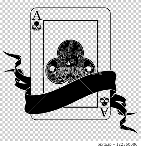 Halloween style poker cards with ribbons 122560086