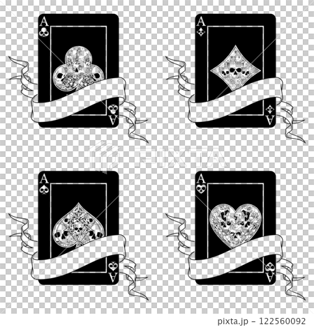 Halloween style poker cards with ribbons Halloween style poker cards with ribbons 122560092