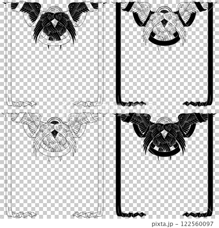 Angel with six wings and surrounded with ribbon Angel with six wings and surrounded with ribbon 122560097