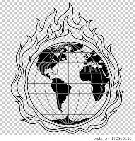 Planet Earth engulfed in fire Planet Earth engulfed in fire 122560116