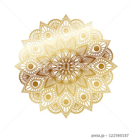 Indian floral mandala pattern luxury gold 122560187