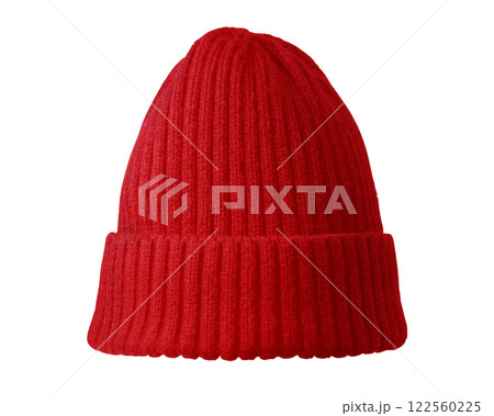 赤いニットキャップ 122560225