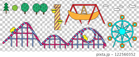 Attraction set illustration Attraction set illustration 122560352