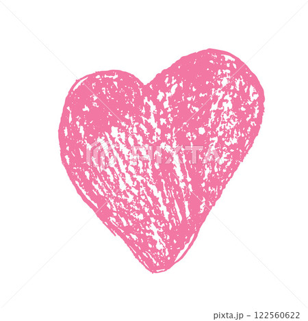 Crayon Heart. Pink romantic doodle element. Love sign grunge icon. Textured vector charity or kind scribble symbol shapes drawn illustration isolated on white background Crayon Heart. Pink romantic doodle element. Love sign grunge icon. Textured vector charity or kind scribble symbol shapes drawn illustration isolated on white background 122560622