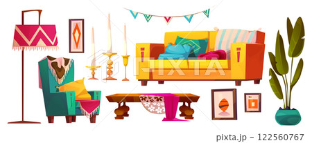 Boho living room furniture collection 122560767