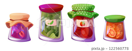 Preserve jars set isolated on white background Preserve jars set isolated on white background 122560778