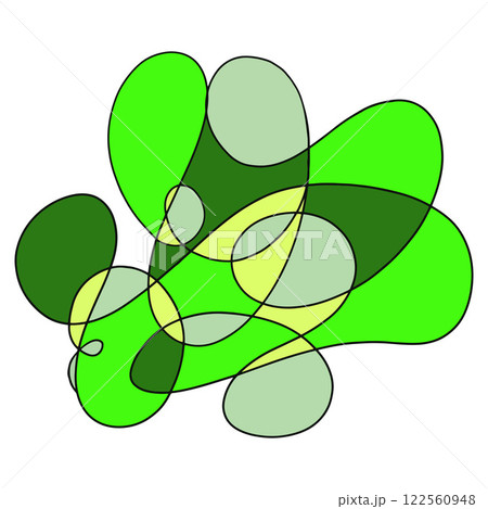 Abstract geometric vector composition, lines and spots. Green shades and colors 122560948