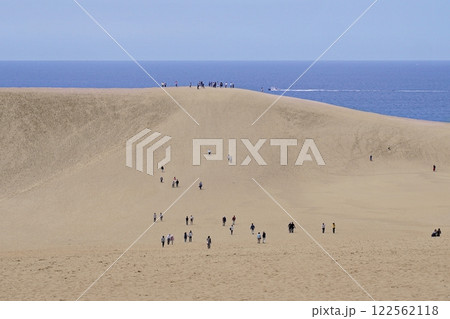 鳥取 初夏の鳥取砂丘 砂丘と観光客(初夏) 鳥取 初夏の鳥取砂丘 砂丘と観光客(初夏) 122562118