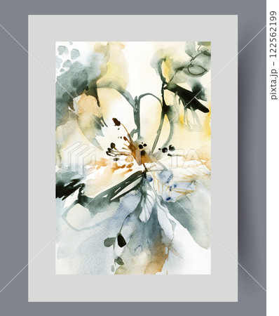 Floral landscape with bud of wildflower with bright fragrant pollen growing in meadow in park Floral landscape with bud of wildflower with bright fragrant pollen growing in meadow in park 122562199