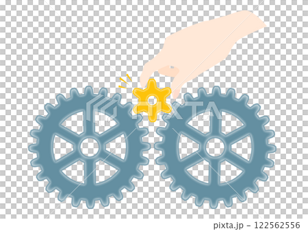A small gear is inserted to move the two gears smoothly. A small gear is inserted to move the two gears smoothly. 122562556